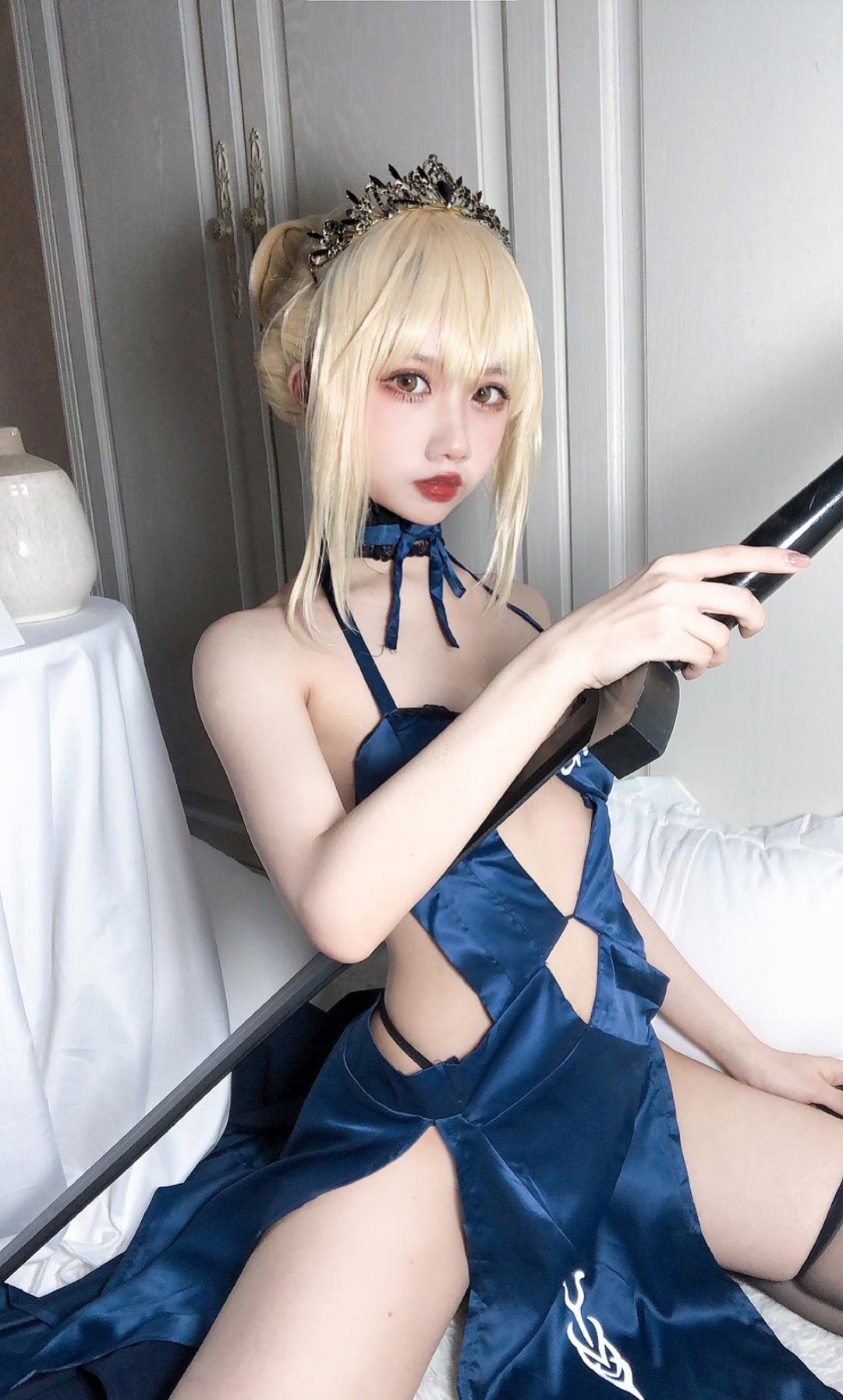 藍(lán)色情趣內(nèi)衣女孩的誘惑