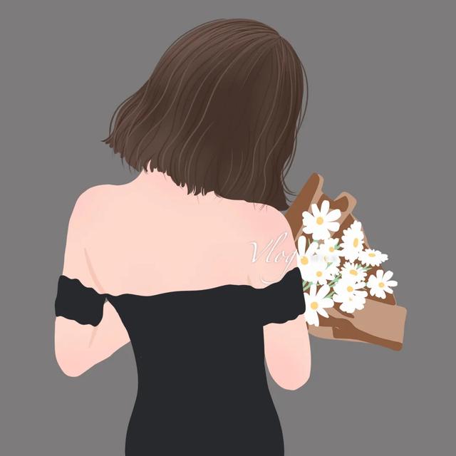 手繪文藝風(fēng)女生頭像，唯美治愈系
