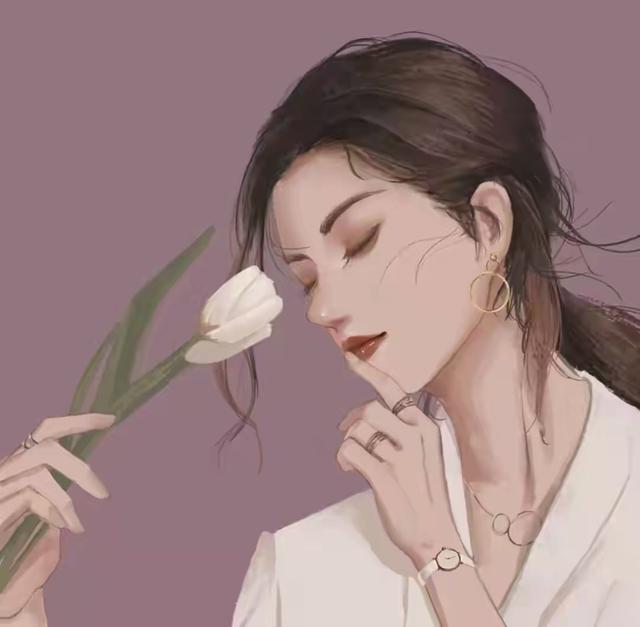 手繪文藝風(fēng)女生頭像，唯美治愈系