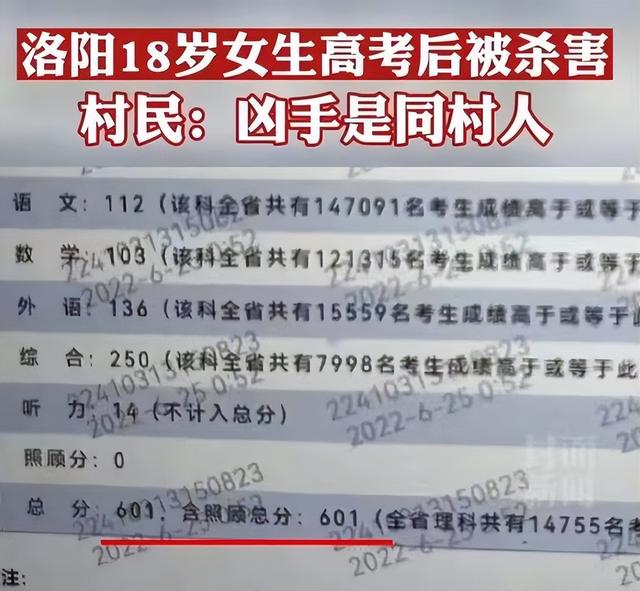 601分高考生被殘忍殺害，嫌疑人竟是51歲同村親戚，家長以淚洗面