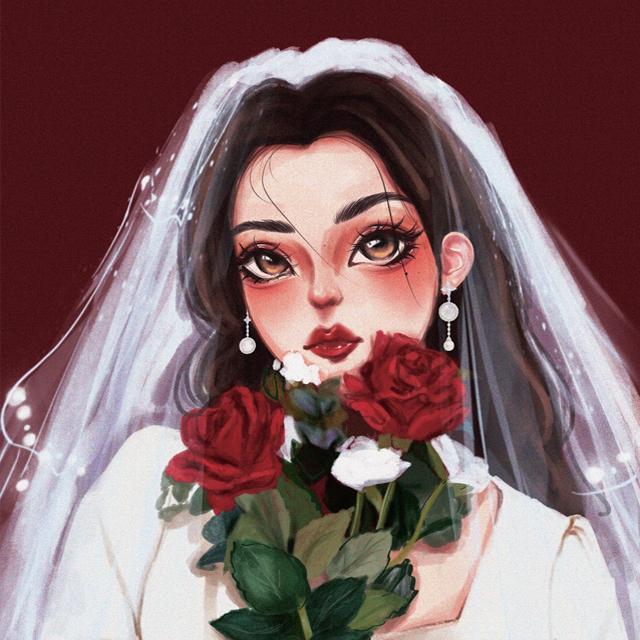 手繪文藝風(fēng)女生頭像，唯美治愈系