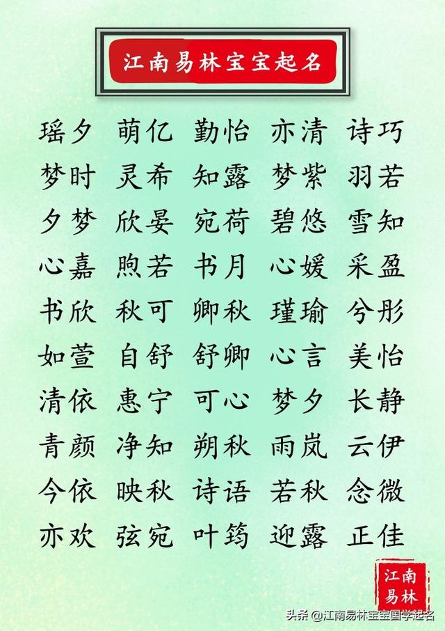 還在擔(dān)心重名率高？300個(gè)新穎好聽、獨(dú)特稀少的女孩名字大全