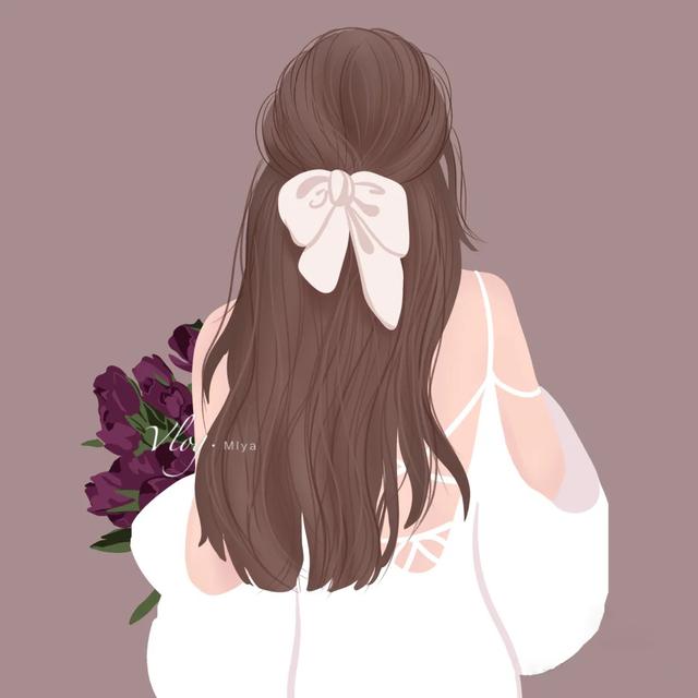 手繪文藝風(fēng)女生頭像，唯美治愈系