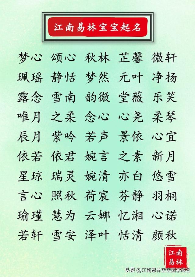 還在擔(dān)心重名率高？300個(gè)新穎好聽、獨(dú)特稀少的女孩名字大全