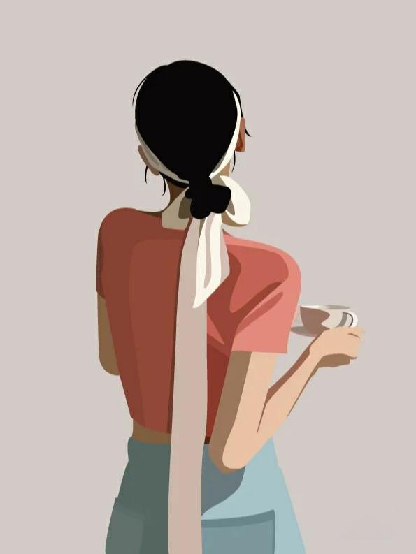 手繪文藝風(fēng)女生頭像，唯美治愈系