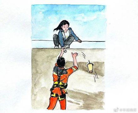 消防員用奶茶救下17歲輕生女孩