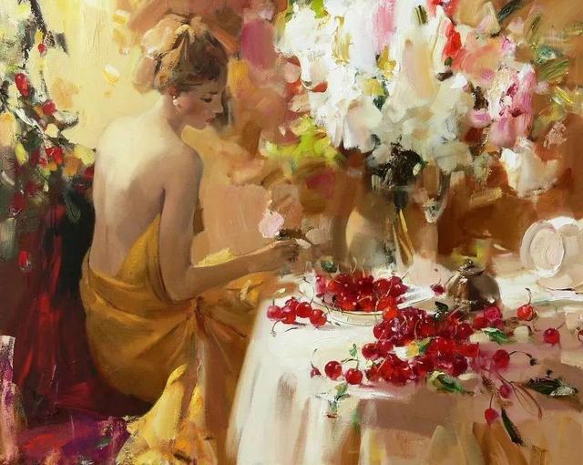 美女與綻放的鮮花——俄羅斯畫家Alexander Gorbikov個(gè)性油畫欣賞