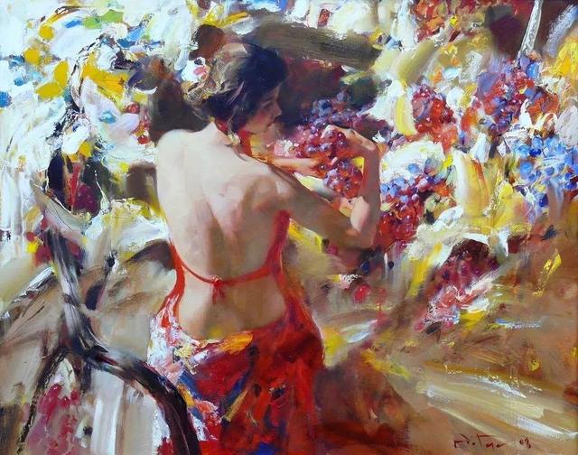 美女與綻放的鮮花——俄羅斯畫家Alexander Gorbikov個(gè)性油畫欣賞