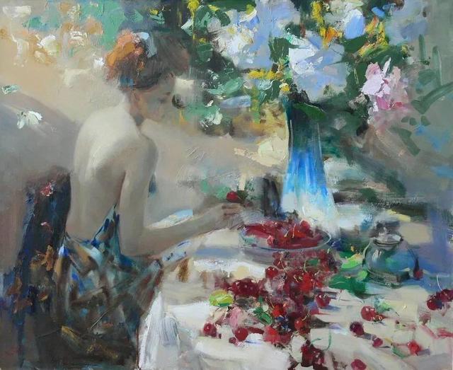 美女與綻放的鮮花——俄羅斯畫家Alexander Gorbikov個(gè)性油畫欣賞