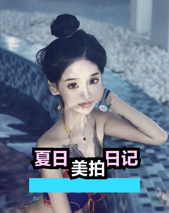 翅膀紋身下的泳池美女，網(wǎng)友：美與爭議并存