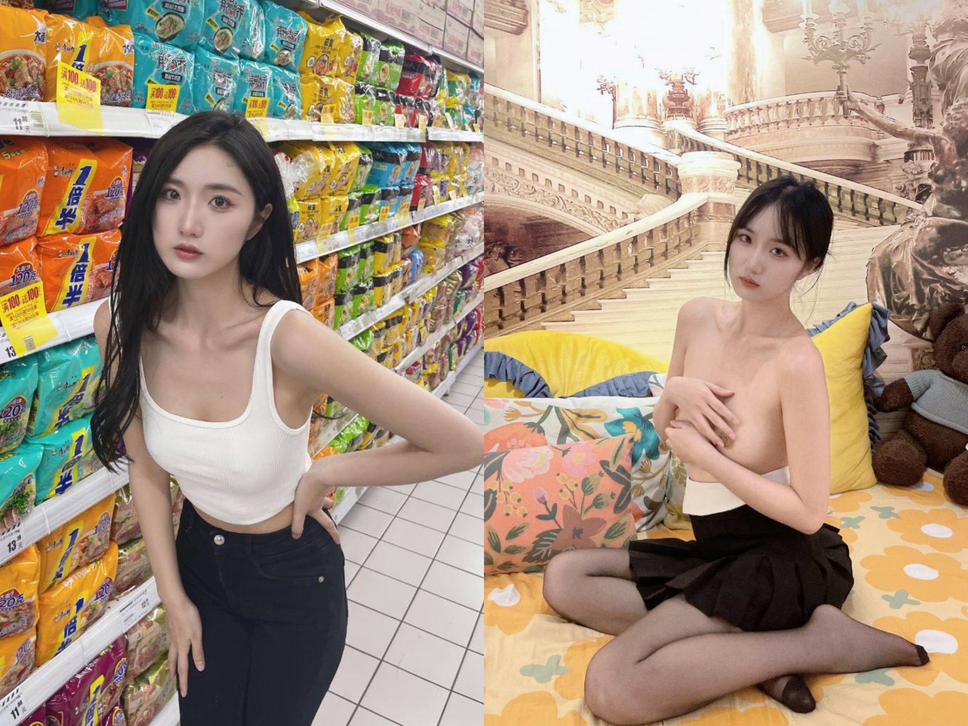 露臉?lè)床铈?，清純少女VS淫蕩母狗