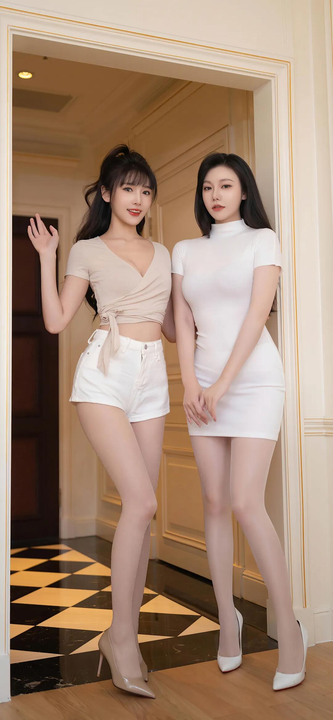 漂亮的妹子湊一起了